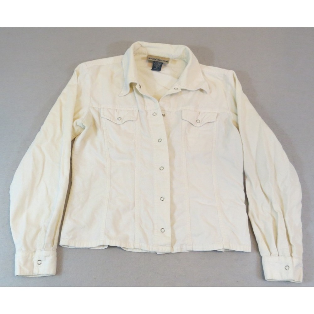VTG 90s Express EXP 100% Cotton Made in Hong Kong Corduroy Snap Jacket Women's M